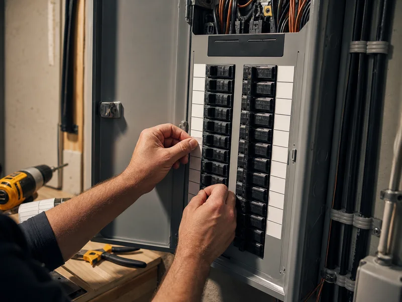 Electricien remplacant un panneau electrique residentiel a Montreal
